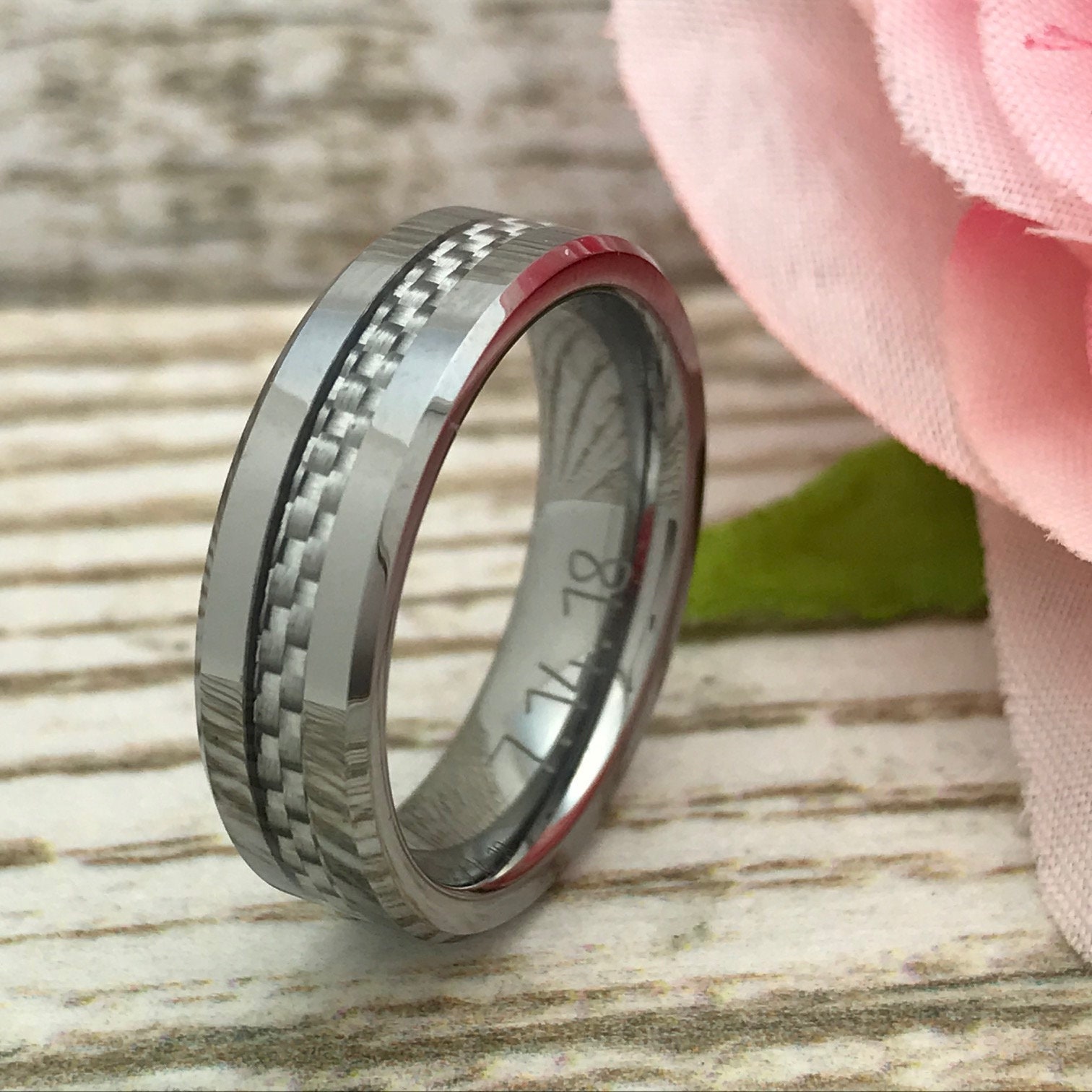 6mm Tungsten Wedding Ring Personalized Engrave Tungsten Rings | Etsy