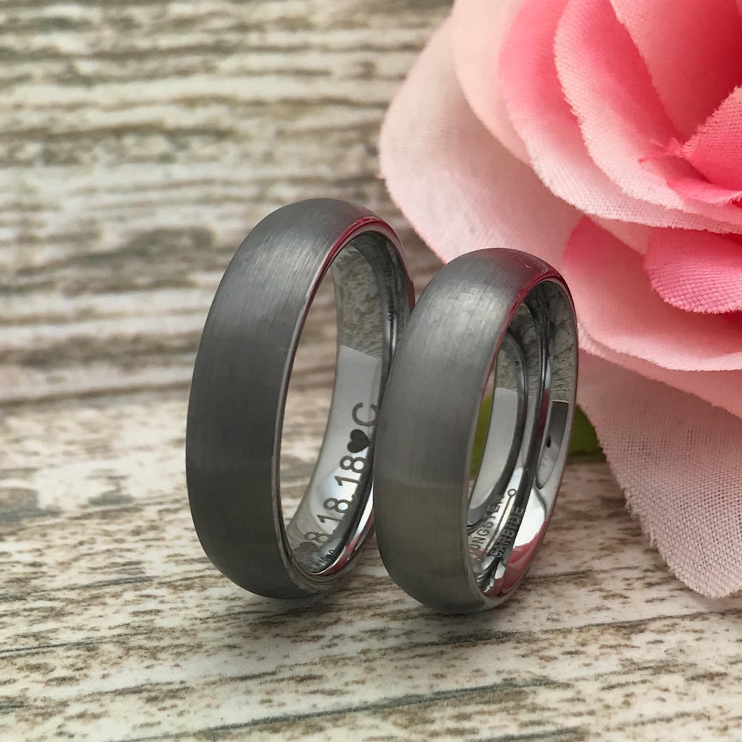 6mm Wolfram Ringe, Sein und Ihr Ring, Wolfram Ringe personalisieren