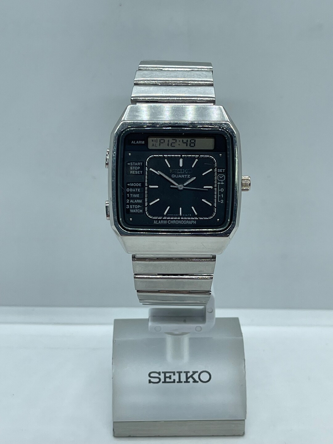 Seiko Quartz H357505B James Bond Alarm/chrono Ana Digi Vintage Mens Wristwatch Etsy