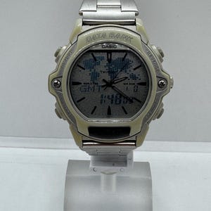 Vintage Casio ABX-23 m2358 Data Bank World Time Japan WR100 Wrist Watch Quartz