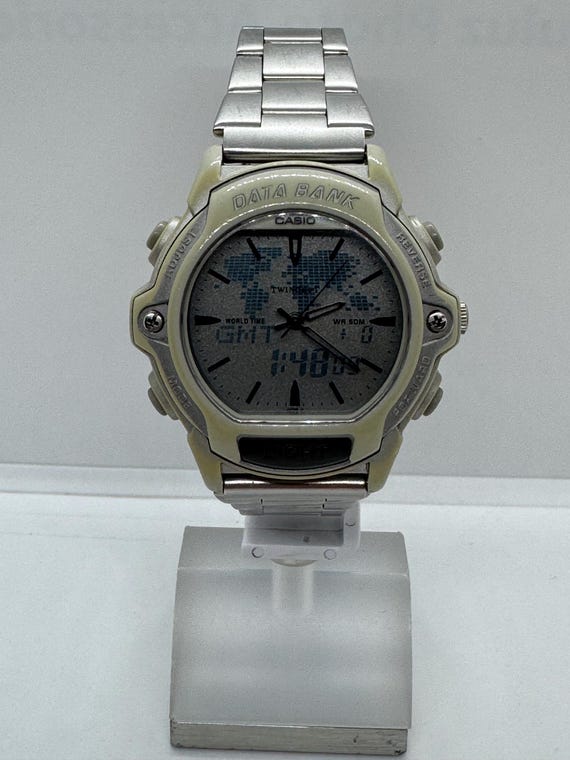 Vintage Casio ABX-23 M2358 Data Bank World Time Japan WR100 Wrist