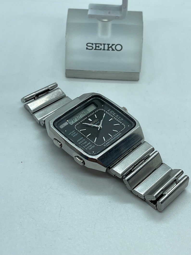 Seiko Quartz H357505B James Bond Alarm/chrono Ana Digi Vintage Mens Wristwatch Etsy