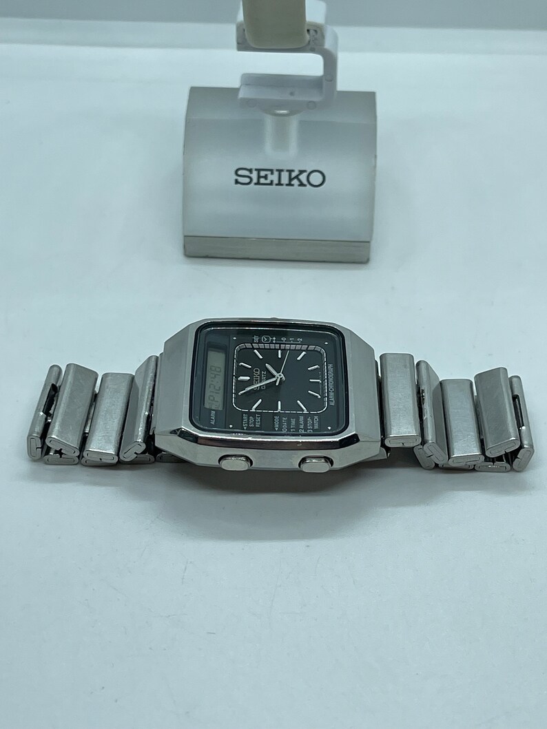 Seiko Quartz H357505B James Bond Alarm/chrono Ana Digi Vintage Mens Wristwatch Etsy