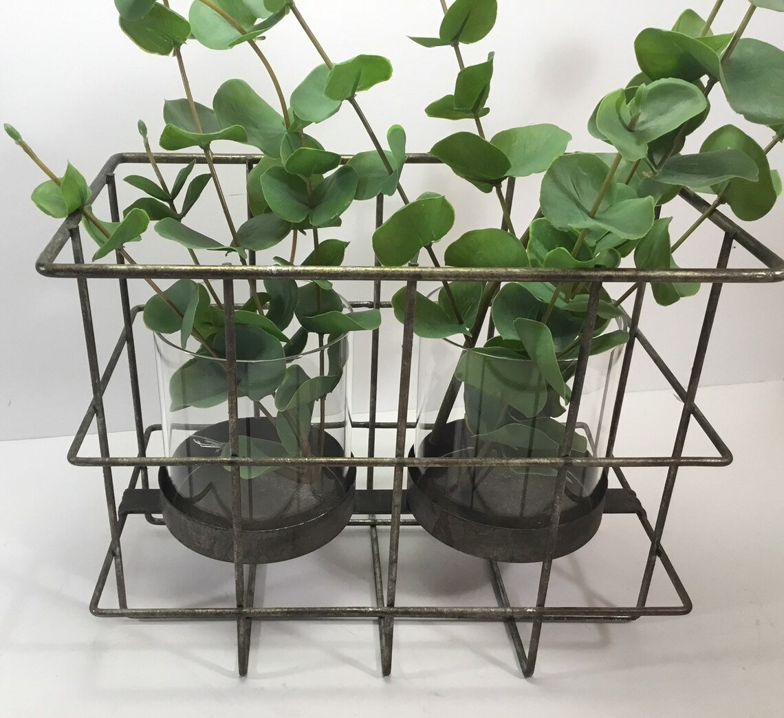 Metal Candle Holder Basket Candle Holder Farmhouse Candle Etsy