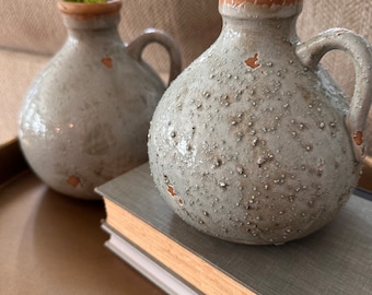 Pottery Jug | Jug with Handle | Terracotta Jug | Home Decor | Farmhouse Decor| Mantle Decor | Farmhouse Home |