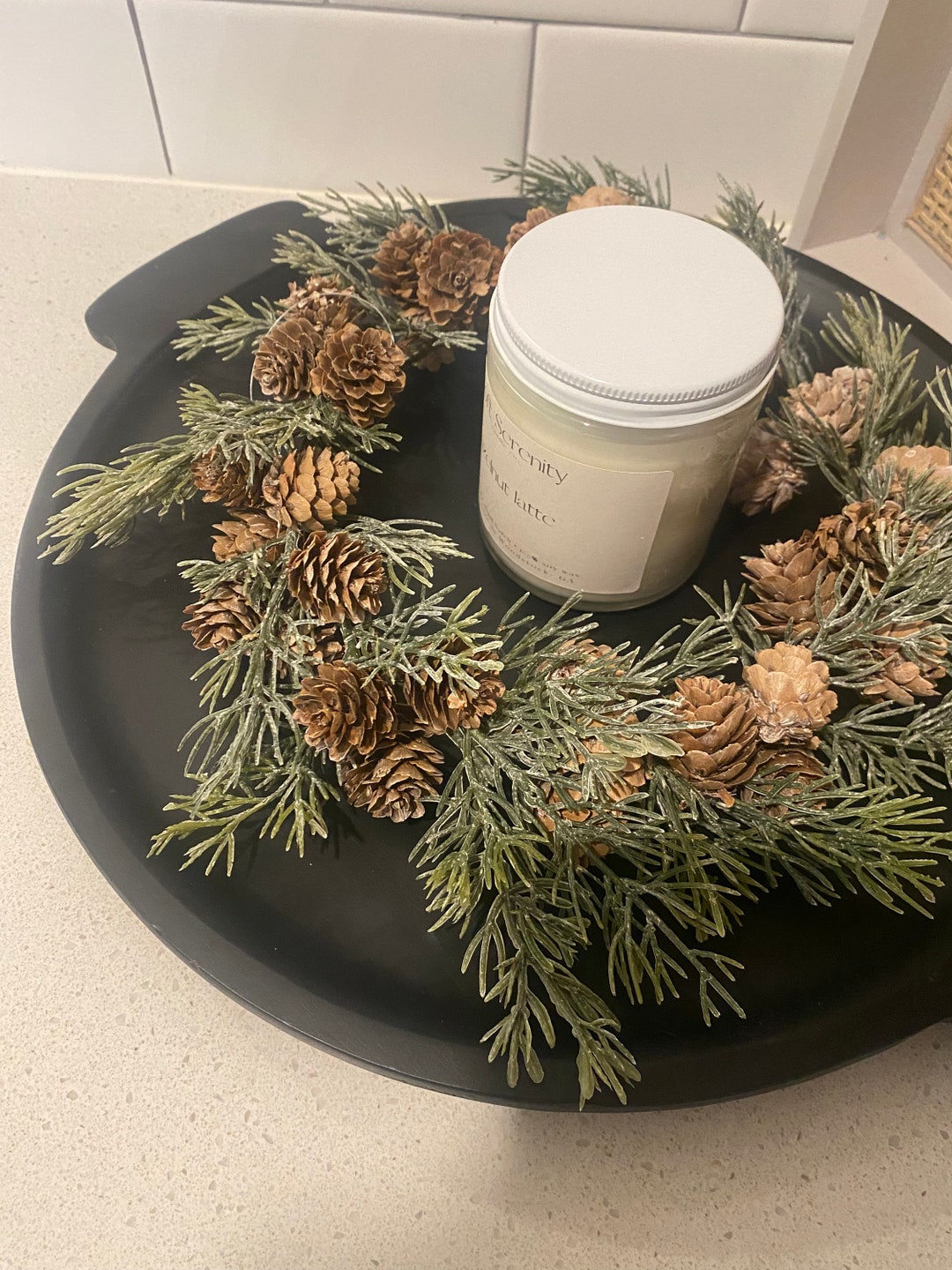 Pinecone Candle Ring Greenery Candle Ring Juniper Candle Ring Candle