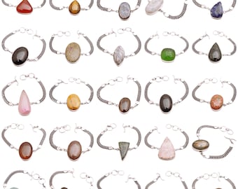 Silver Plated Bracelets Wholesale Lot Assorted Gemstone Designer