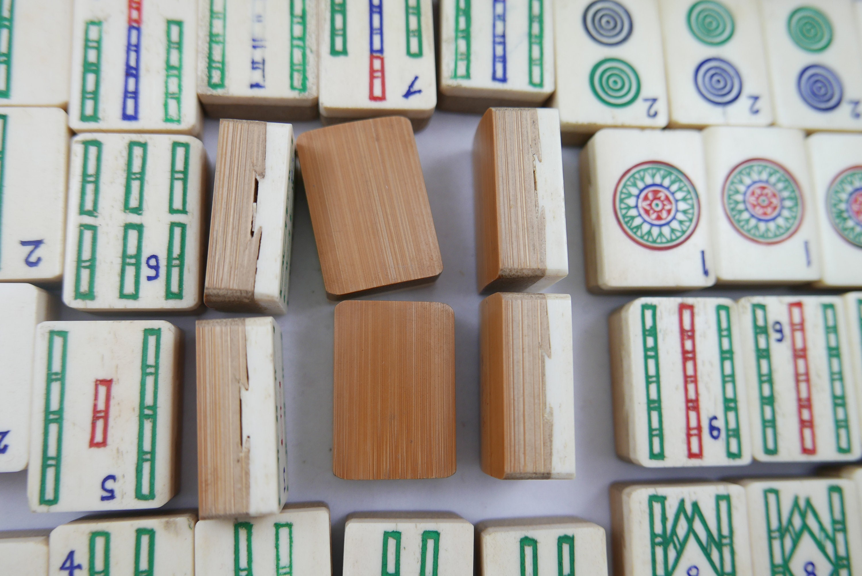 Antique Chinese Mah Jong Set Bone and Bamboo Complete With Etsy UK