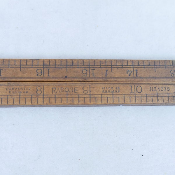 Vintage Rabone folding ruler, No 137524 inches 2 ft