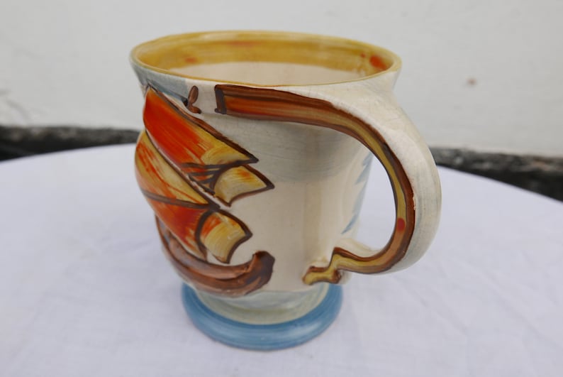 Wadeheath art deco period galleon mug
