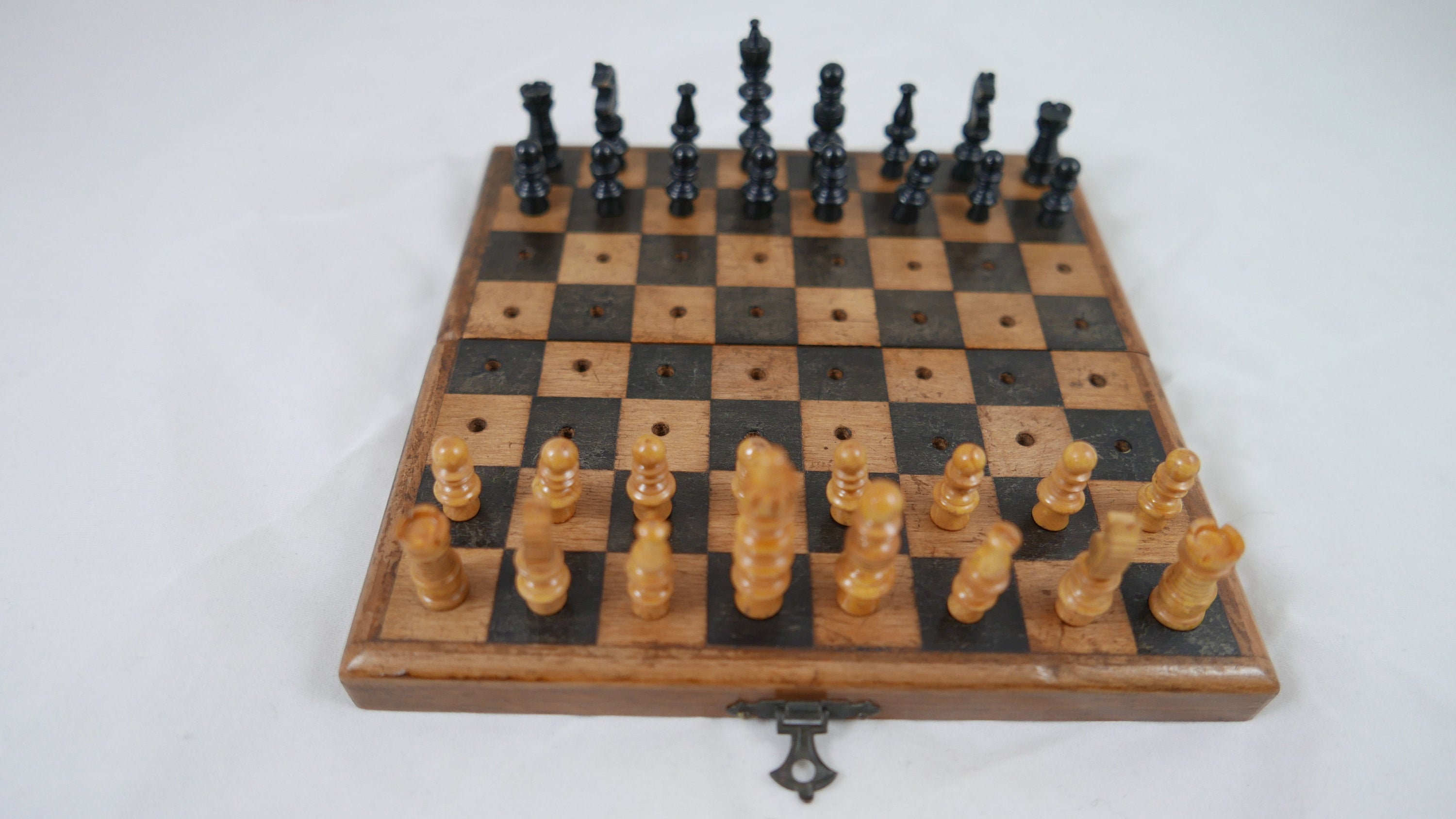 Antique Wooden Pocket Chess Complete Inside Dated 1918 With Etsy UK