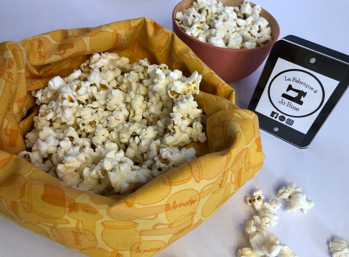 Sac pour popcorn au microondes sac popcorn réutilisable Etsy Canada