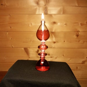 Blown glass oil lamp - Teardrop candlestick