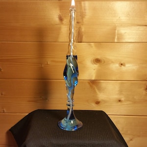 Hand blown glass oil lamp - Twisted candle (made to order)