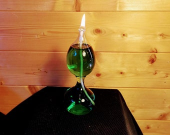 Blown glass oil lamp - dubble bubble