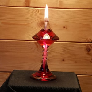 Hand blown glass oil lamp - The Satellite
