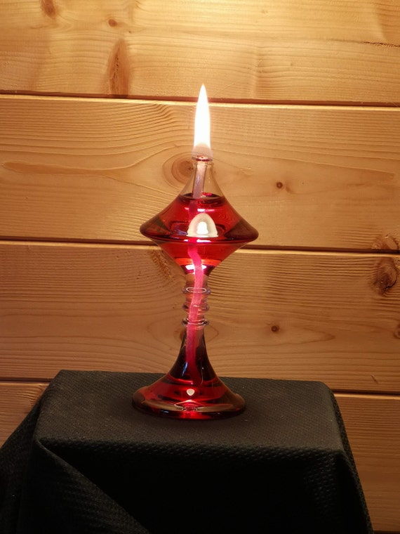 Hand blown glass oil lamp The Satellite