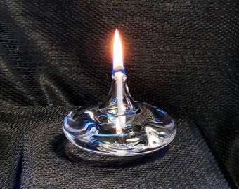 Hand-blown glass oil lamp - Flying Saucer