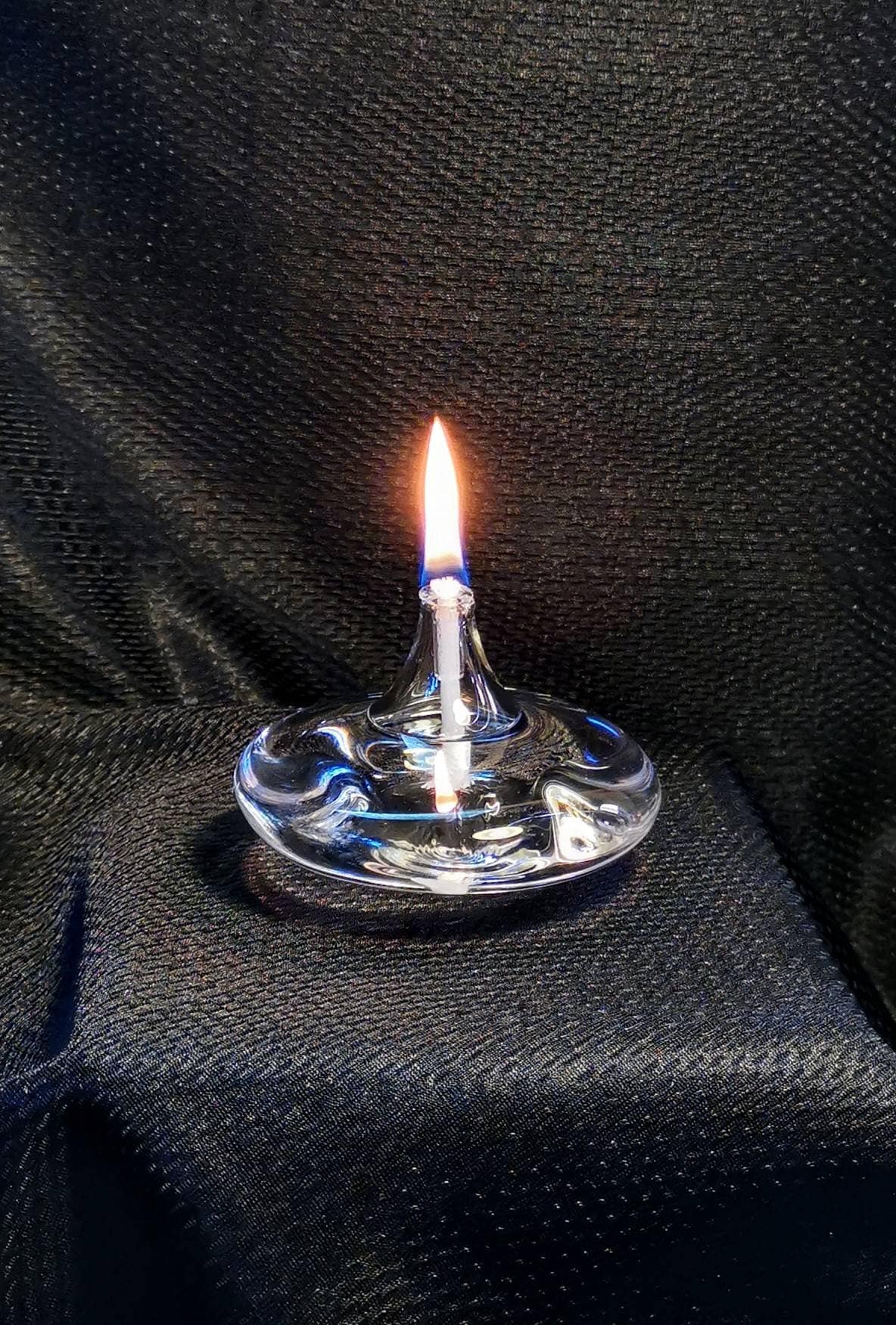 Hand-blown glass oil lamp - Flying Saucer