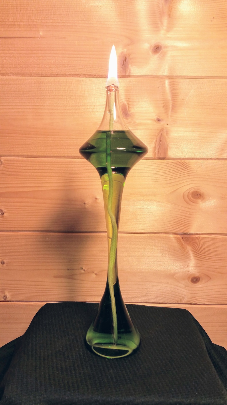 Hand Blown Glass Oil Lamp Spaceport Etsy