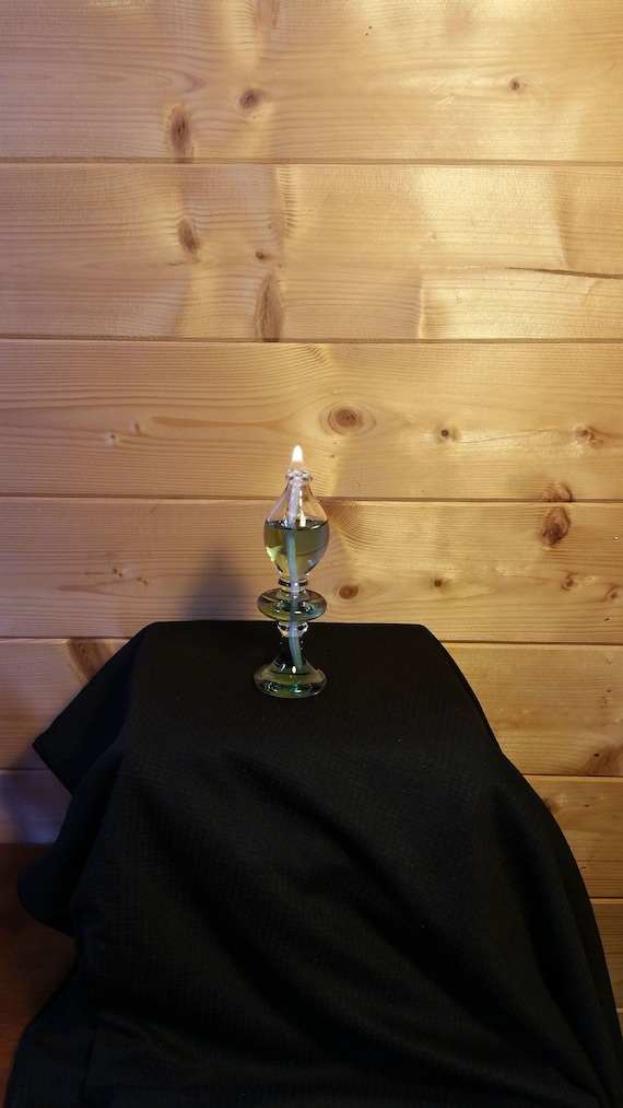 Hand blown glass oil lamp unique candle Etsy