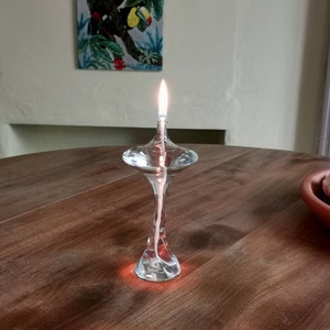 Hand blown glass oil lamp: The Redeemer