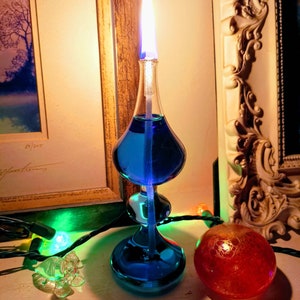 Hand blown glass oil lamp - Little candle
