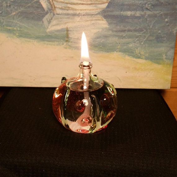 Hand Blown Glass Oil Lamp Etsy Australia