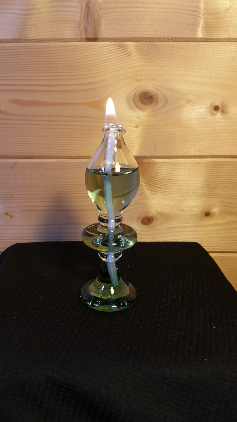 Hand blown glass oil lamp unique candle Etsy