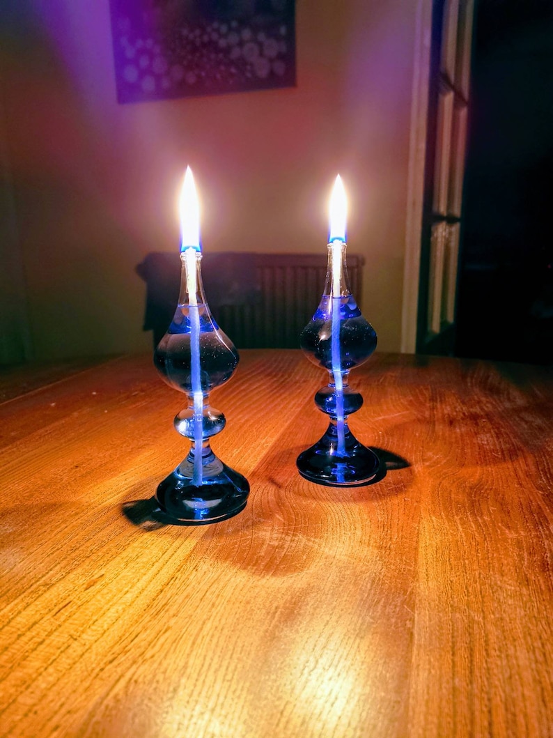 Hand Blown Glass Oil Lamp Little Candle Etsy Sweden