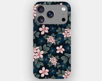 Pink Scattering Botanical Floral Phone Case | for iPhone 17 Pro Max, 16, 15, 14, Samsung S26 Ultra, S25, S24, S23, Pixel 10 Pro, 9, 8