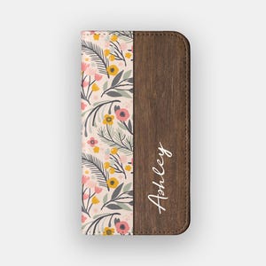 Fresh Meadows Floral Wallet Case | Bold Flower Card Storage Folio | Fits iPhone 16, 15, 14, 13, Samsung Galaxy S25, S24, S23, S22