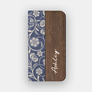 portefeuille à fleurs en guirlande de guirlandes | de protection Art Déco | Compatible avec les iPhone 16, 15, 14, 13, Samsung Galaxy S25, S24, S23, S22