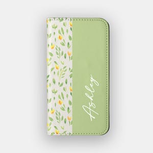 Sunshine Samen Blumen Brieftasche Hülle | Blumen Aquarell Kartenaufbewahrungs-Folio | Passend für iPhone 16, 15, 14, 13, Samsung Galaxy S25, S24, S23, S22