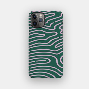 Green Lines Phone Case - Minimalist Line Abstract iPhone 16 Case | For iPhone 16, iPhone 15, iPhone 14, iPhone 13 - MagSafe Option