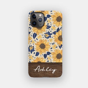 Sonnenblumen Feld Blumen iPhone Hülle | Hübsche Blume Schutzhülle | Passend für iPhone 16, 15 Plus, 14, 13 Pro Max, 12, 11, SE