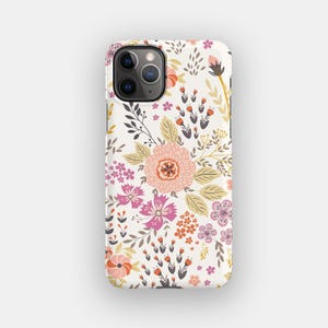 Coque pour iPhone 16 Pretty Pinks - Floral aquarelle pastel | Aussi pour iPhone 16e, 15 Pro, 14, 13, 12 - Option MagSafe