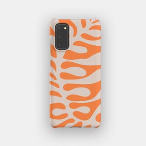 Orange Abstrakte mutige Telefon-Hülle | Fett Blume schlanke Hülle | Passend für Samsung Galaxy S25, S24 Ultra, S23, S22 Plus, S21, S20