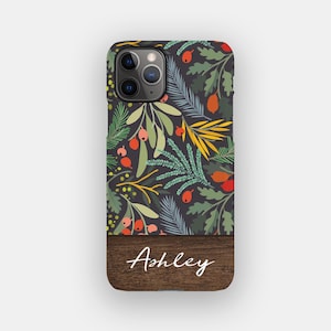 de portable balade en automne - Coque pour iPhone 16 à fleurs botanique et esthétique | Aussi pour iPhone 16e, 15 Pro, 14, 13, 12 - Option MagSafe