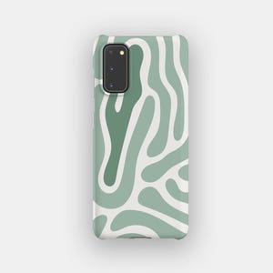 Sage Waves Abstract Phone Case | Geometric Line Shock Resistant Case | Fits Samsung Galaxy S25, S24 Ultra, S23, S22 Plus, S21, S20