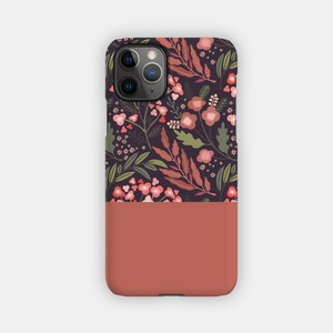 ROSE FOREST iPhone Case Floral and Block Terracotta Design for your Apple iPhone 15 14 13 12 11 Floral Protective iPhone Case image 1