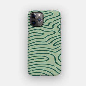Green Lines Phone Case - Minimalist Line Abstract iPhone 16 Case | For iPhone 16, iPhone 15, iPhone 14, iPhone 13 - MagSafe Option