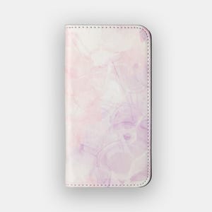 Funda tipo cartera con estilo de mármol rosa / Funda tipo libro de piel vegana con diseño de mármol rosa / Compatible con iPhone 16, 15, 14, 13 y Samsung Galaxy S25, S24, S23 y S22
