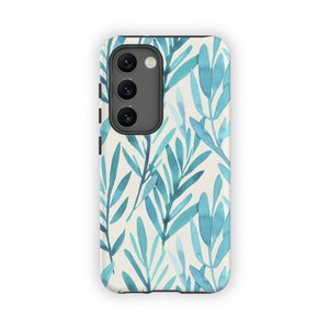 EMERALD LEAVES Phone Case Green Flowery Design for your Samsung Galaxy S24 S23 S22 S21 Flowery Premium Phone Case image 2