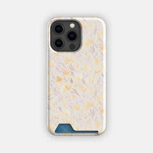 Ładne etui na karty z motywem pastelowych kwiatów | Miękkie etui na karty z akwarelą | Pasuje do iPhone'a 16, 15 Pro Max, 14, 13, Samsunga Galaxy S22, S21 Plus