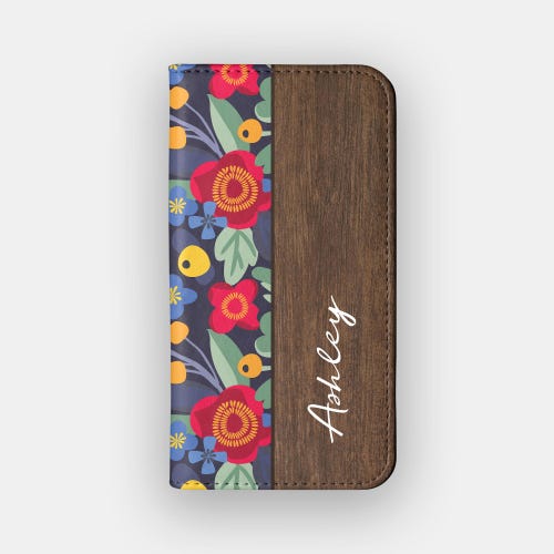 Bolder Rabble Floral Botanical Wallet Case for iPhone 18, 17, 16, Samsung S26, S25