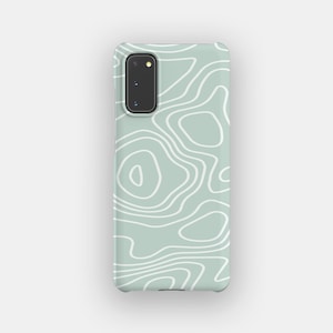 Green Lines Abstract Phone Case | Geometric Line Tough Case | Fits Samsung Galaxy S25, S24 Ultra, S23, S22 Plus, S21, S20