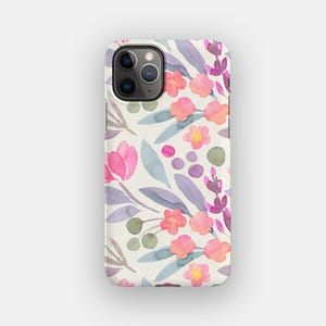 Colored Seeds Phone Case - Light Watercolour Floral iPhone 16 Case | For iPhone 16, iPhone 15, iPhone 14, iPhone 13 - MagSafe Option