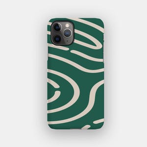 Green Lines Phone Case - Minimalist Line Abstract iPhone 16 Case | For iPhone 16, iPhone 15, iPhone 14, iPhone 13 - MagSafe Option