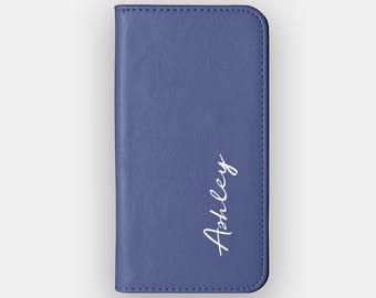 Navy Blue Abstract Colour Wallet Case for iPhone 18, 17, 16, Samsung S26, S25